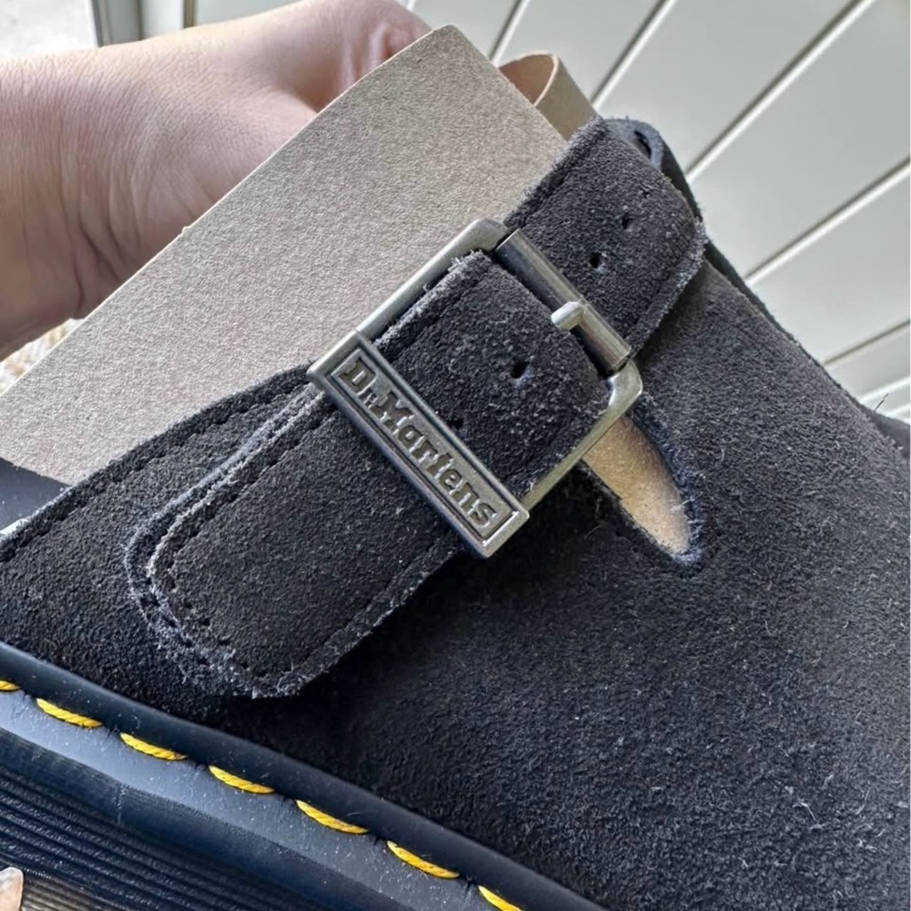 Dr. Martens Black Mules with Yellow Stitching - Picture 6 of 7